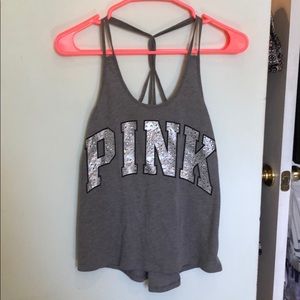 PINK VS bling tank top